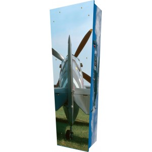 Spitfire Dawn - Personalised Picture Coffin with Customised Design.